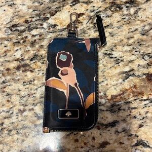 Kate Spade Floral Patterned Card Case with Clip (lanyard not included)